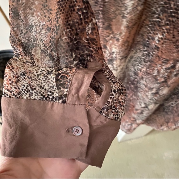 WILFRED Brown Silk Snakeskin Blouse - Picture 7 of 9